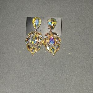 Elegant Gold and Silver Crystal Earrings